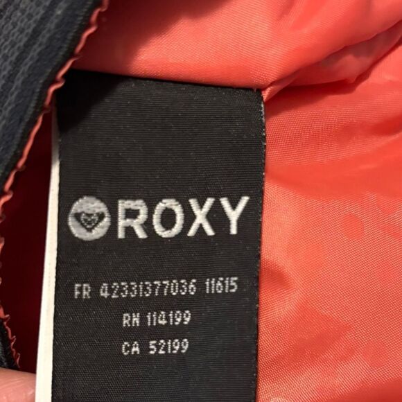 Roxy Women's Snow Ski Coat Winter Jacket Green Grey Floral Hooded Size Large - Picture 13 of 14